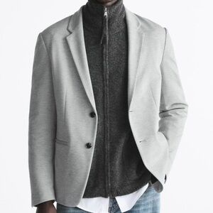 Zara men's blazer two-button closure and heathered fabric M